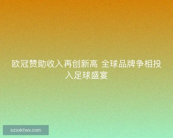 欧冠赞助收入再创新高 全球品牌争相投入足球盛宴